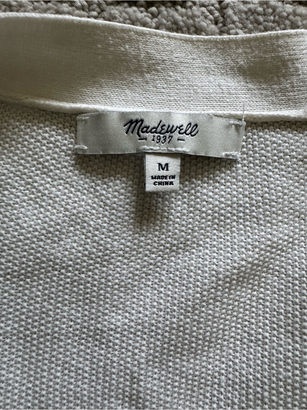 Madewell White and Navy Striped Cotton Cardigan Cotton Size Medium Nautical - Picture 8 of 9